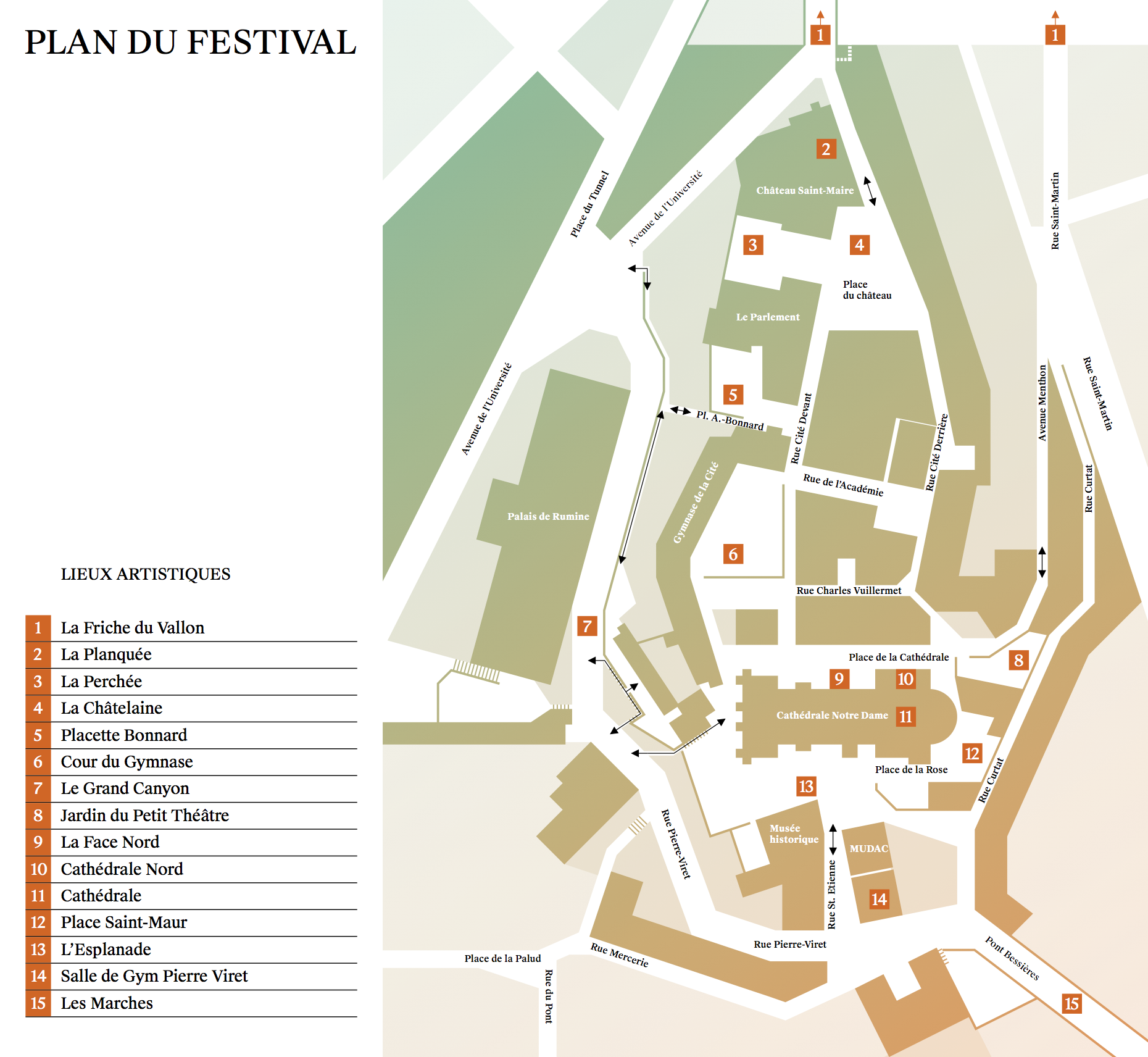 Plan d'implantation du Festival de la Cité 2018